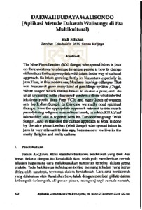 DAKWAH BUDAYA WALISONGO (Aplikasi Metode Dakwah Walisongo Di Era ...